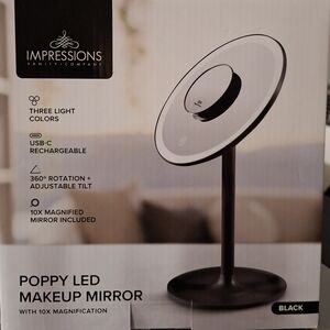 Impressions Poppy LED Makeup Mirror - Black
